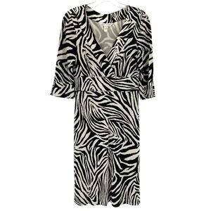 Diane von Furstenberg women’s zebra faux wrap midi silk dress